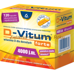D-Vitum Forte 4000 j.m. Witamina D3 4000 j.m. z lanoliny Oleofarm 120 kapsułek